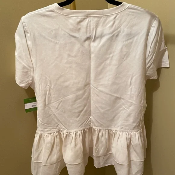 Kate Spade White Short Sleeve Peplum Top - Picture 6 of 6
